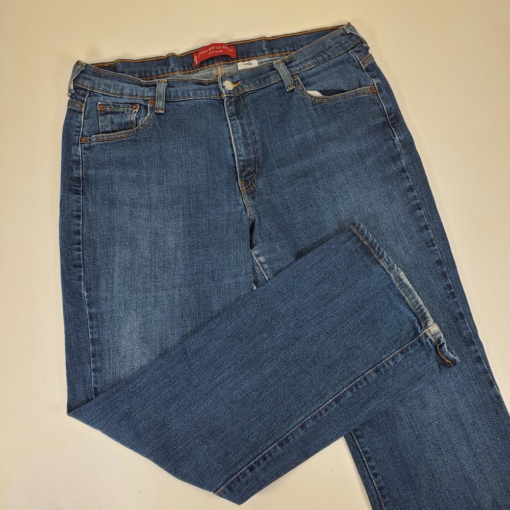 Levi's 515 Nouveau Boot Cut Stretch Jeans Womens Size 16  Blue Denim Medium Wash